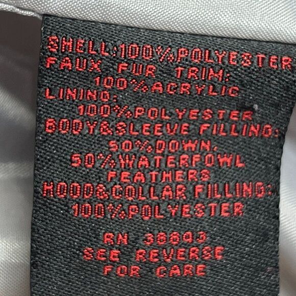 Mackintosh new england women's red puffer coat down feathers size small - Picture 7 of 14